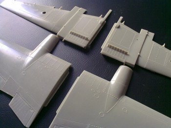 Preryté a onitované diely krídel.